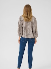 Kaffe Natural KAdebra V-Neck 3/4 Sleeve Blouse - Image 3 of 6