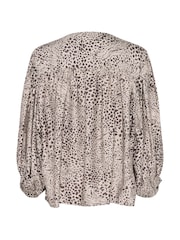 Kaffe Natural KAdebra V-Neck 3/4 Sleeve Blouse - Image 6 of 6