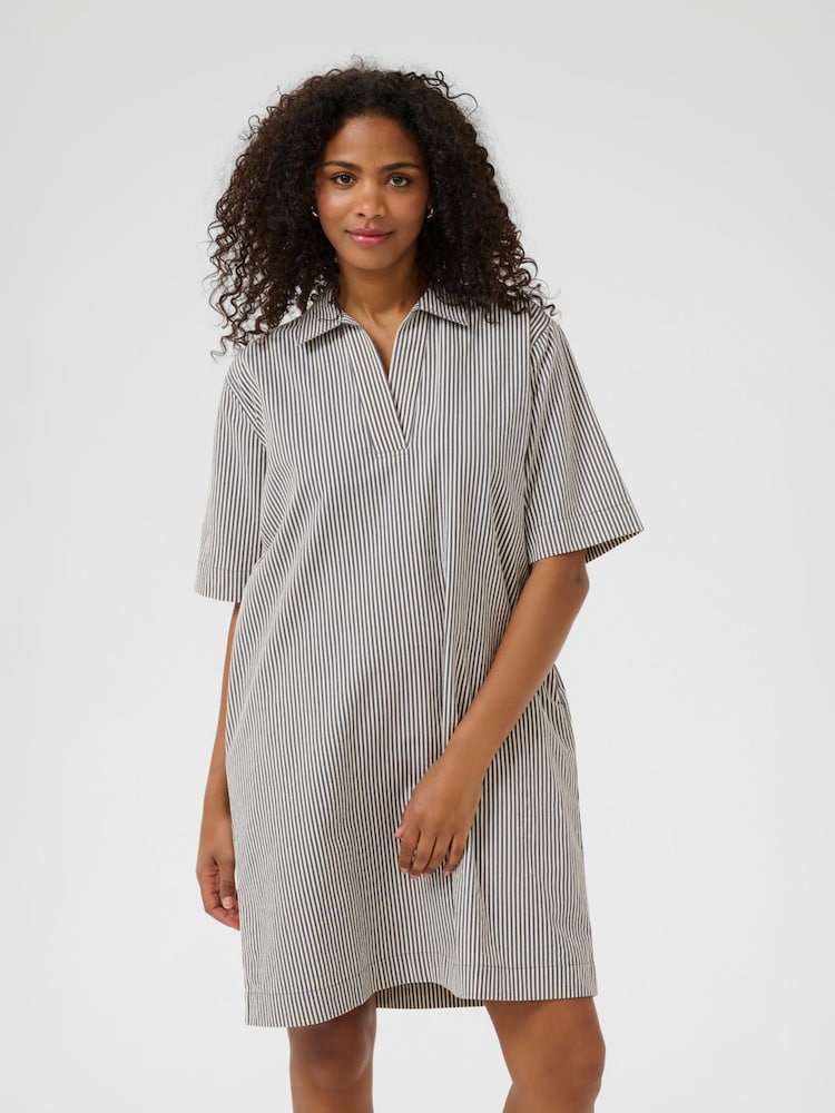 Kaffe Blue 100% Cotton KAnaya Short Sleeve Above Knee Dress - Image 1 of 5 Kaffe Blue 100% Cotton KAnaya Short Sleeve Above Knee Dress - Image 1 of 5