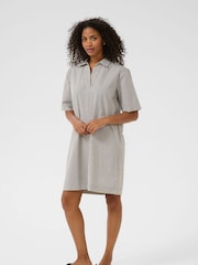 Kaffe Blue 100% Cotton KAnaya Short Sleeve Above Knee Dress - Image 2 of 5