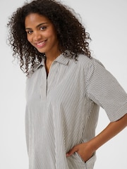 Kaffe Blue 100% Cotton KAnaya Short Sleeve Above Knee Dress - Image 3 of 5