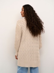 Kaffe Grey KAlena Long Sleeve Open Knit Cardigan - Image 2 of 6