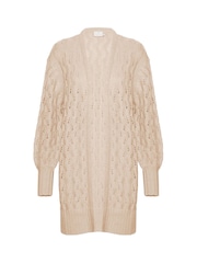 Kaffe Grey KAlena Long Sleeve Open Knit Cardigan - Image 5 of 6