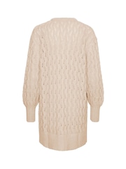 Kaffe Grey KAlena Long Sleeve Open Knit Cardigan - Image 6 of 6
