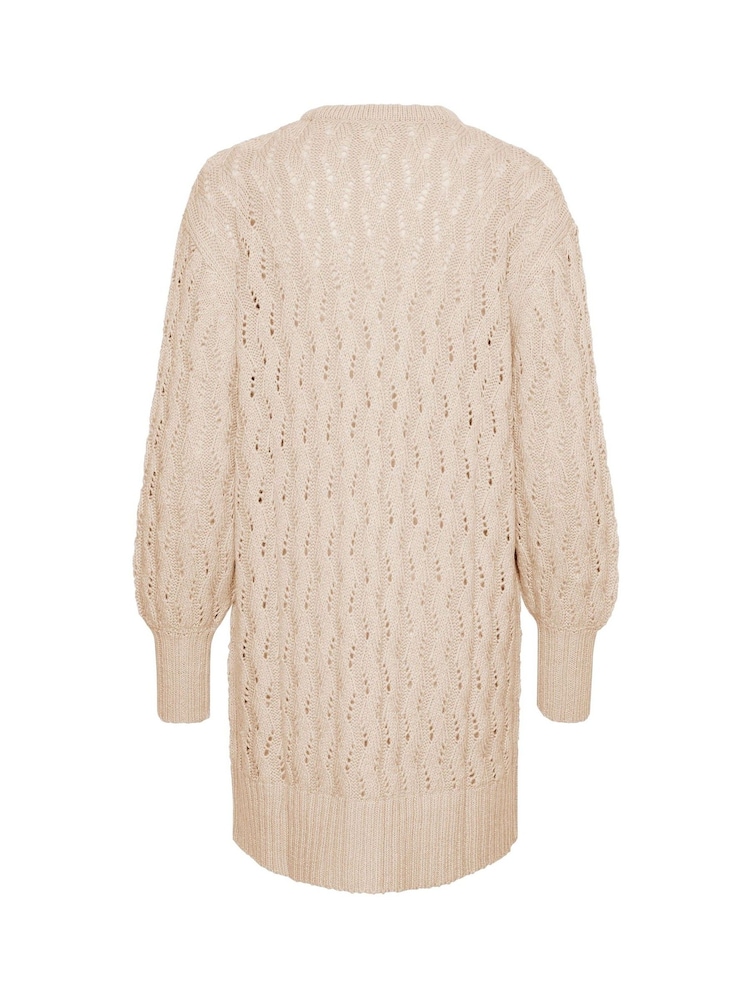 Kaffe Grey KAlena Long Sleeve Open Knit Cardigan - Image 6 of 6