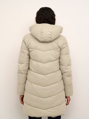 Kaffe Grey KAsusanne Hooded Padded Coat - Image 3 of 6
