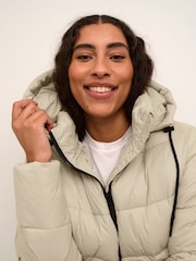 Kaffe Grey KAsusanne Hooded Padded Coat - Image 4 of 6