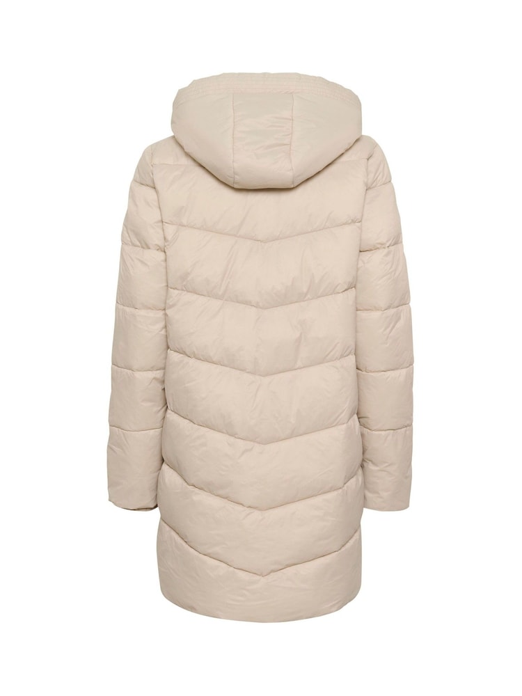 Kaffe Grey KAsusanne Hooded Padded Coat - Image 6 of 6