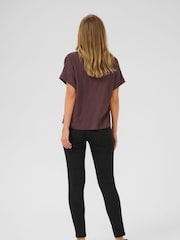 Kaffe Brown KAmilia Short Wing Sleeve Blouse - Image 2 of 6