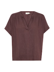 Kaffe Brown KAmilia Short Wing Sleeve Blouse - Image 5 of 6
