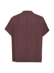 Kaffe Brown KAmilia Short Wing Sleeve Blouse - Image 6 of 6