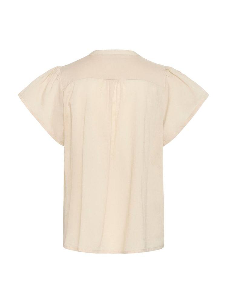 Kaffe Natural KAkarli Short Sleeve V-Neck 100% Cotton Blouse - Image 4 of 4 Kaffe Natural KAkarli Short Sleeve V-Neck 100% Cotton Blouse - Image 4 of 4