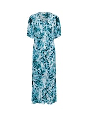 Kaffe Blue KAisolde Amber Short Sleeve Maxi Dress - Image 3 of 3