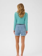 Kaffe Blue Astrid Long Sleeve Open Bolero - Image 4 of 6
