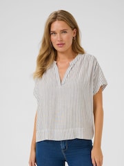 Kaffe KAmilia Short Wing Sleeve Black Blouse - Image 1 of 6