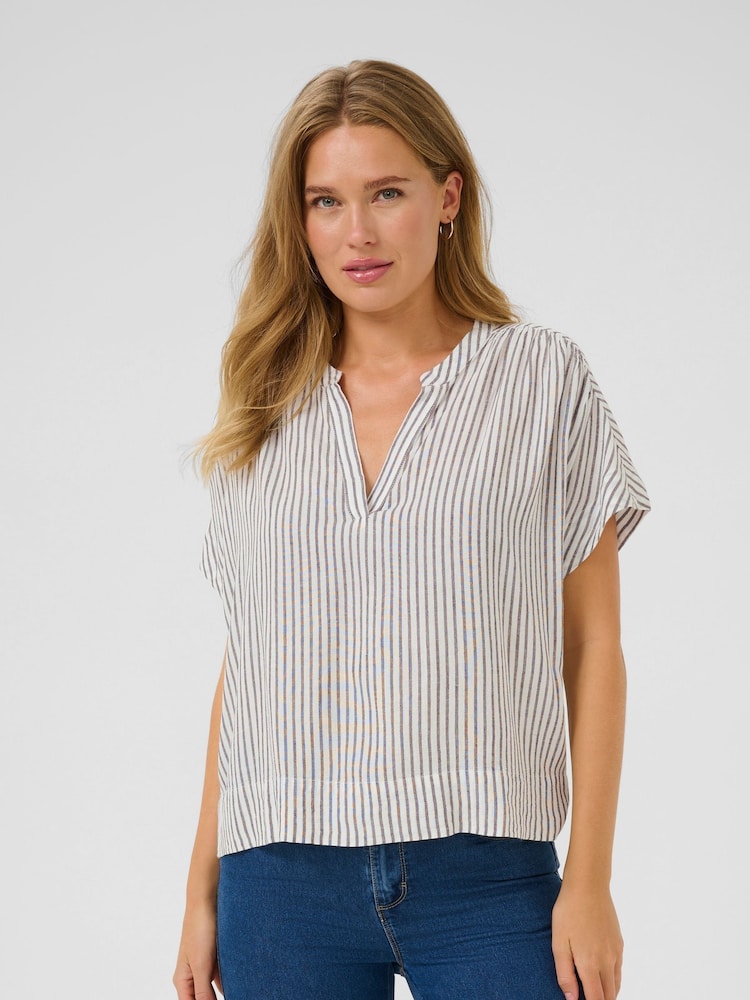 Kaffe KAmilia Short Wing Sleeve Black Blouse - Image 1 of 6 Kaffe KAmilia Short Wing Sleeve Black Blouse - Image 1 of 6