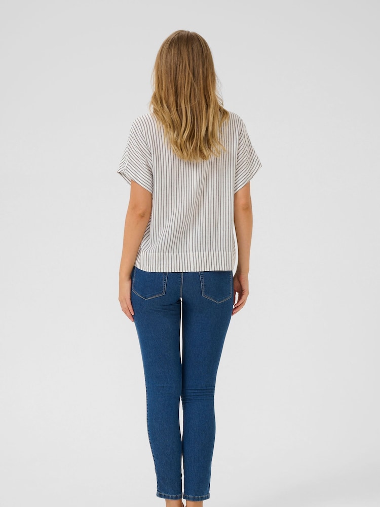 Kaffe KAmilia Short Wing Sleeve Black Blouse - Image 2 of 6 Kaffe KAmilia Short Wing Sleeve Black Blouse - Image 2 of 6