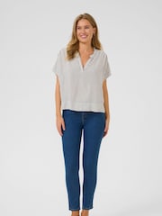 Kaffe KAmilia Short Wing Sleeve Black Blouse - Image 3 of 6