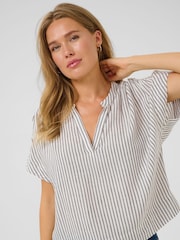 Kaffe KAmilia Short Wing Sleeve Black Blouse - Image 4 of 6