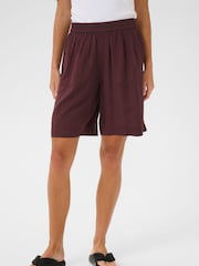 Kaffe Red KAmilia Elasticated Waist Shorts - Image 1 of 6