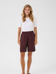 Kaffe Red KAmilia Elasticated Waist Shorts - Image 2 of 6