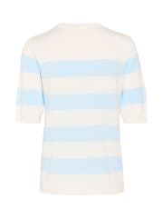 Kaffe Blue KAlizza Short Sleeve Striped Pullover Sweater - Image 6 of 6