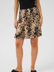 Kaffe Natural KAthora Amber Leopard Print Mini Skirt - Image 1 of 6