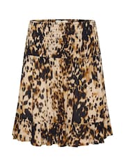 Kaffe Natural KAthora Amber Leopard Print Mini Skirt - Image 5 of 6