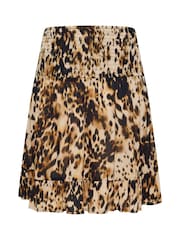 Kaffe Natural KAthora Amber Leopard Print Mini Skirt - Image 6 of 6