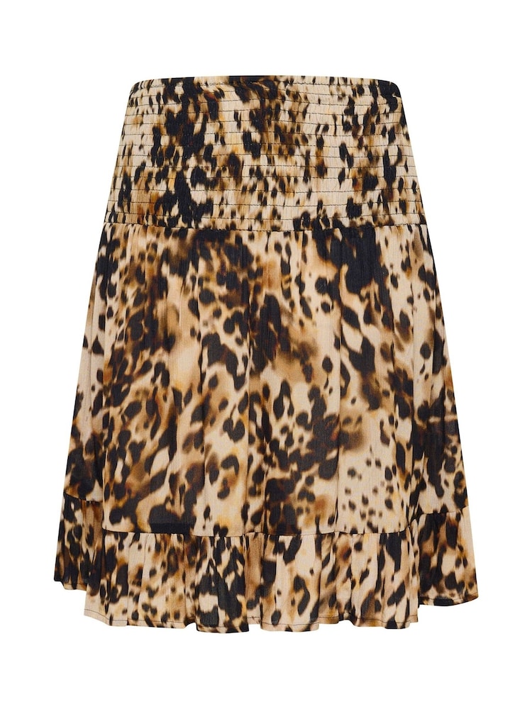 Kaffe Natural KAthora Amber Leopard Print Mini Skirt - Image 6 of 6 Kaffe Natural KAthora Amber Leopard Print Mini Skirt - Image 6 of 6