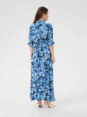 Kaffe Blue KAvelana 3/4 Sleeve Maxi Shirt Dress - Image 2 of 5