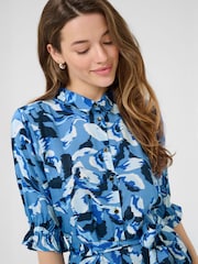 Kaffe Blue KAvelana 3/4 Sleeve Maxi Shirt Dress - Image 3 of 5