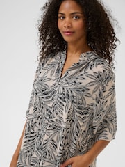 Kaffe Grey KAthora Amber Shirt Maxi Dress - Image 3 of 5
