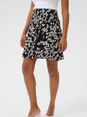 Kaffe KAthora Amber Floral Print Mini Black Skirt - Image 1 of 5