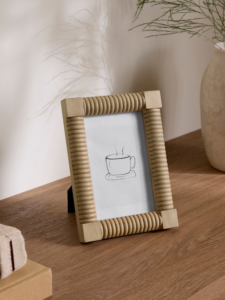 Cadre photo en bois à crêtes - Image 1 de 4