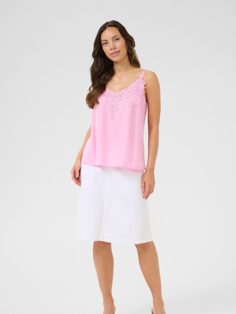 Cream Pink CRAnna Elegant Top - Image 2 of 5 Cream Pink CRAnna Elegant Top - Image 2 of 5