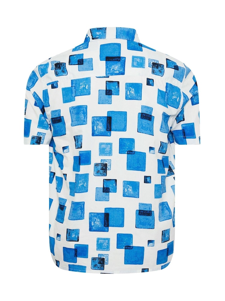 BadRhino Big & Tall White Peached Short Sleeve Revere Collar 100% Cotton Shirt - Image 2 of 2