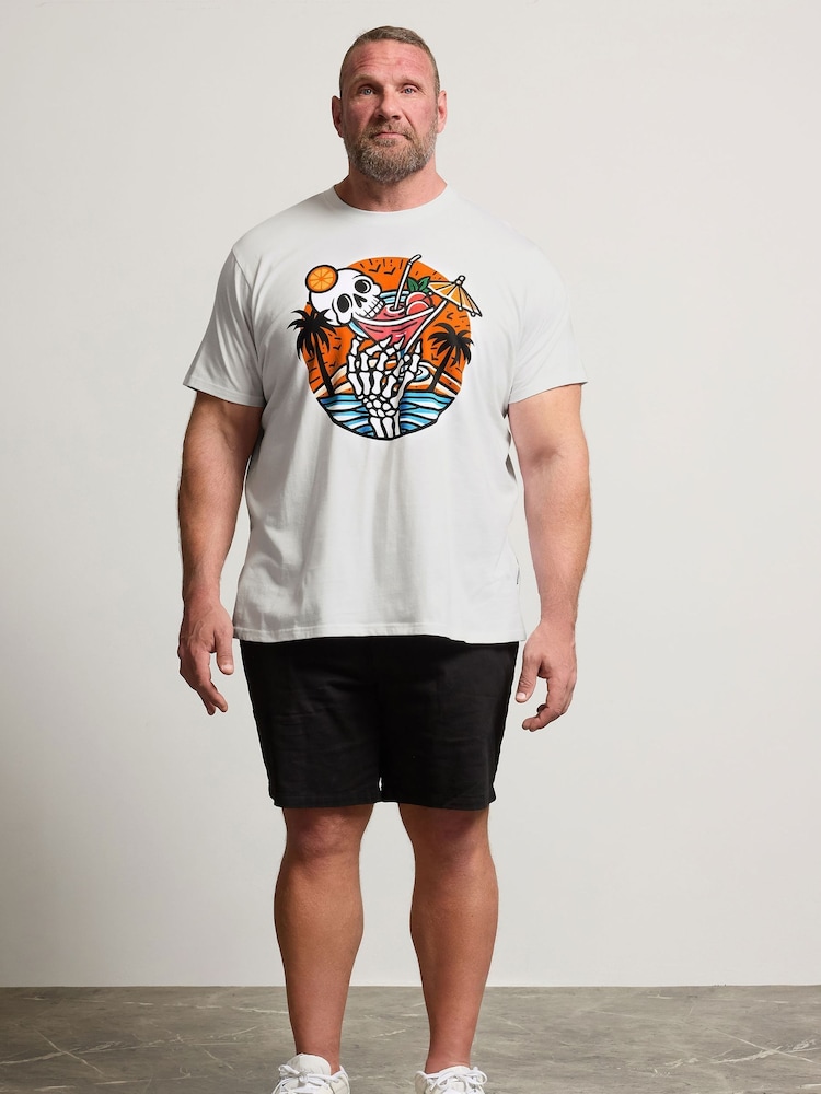 BadRhino Big & Tall Skull Cocktail 100% Cotton T-Shirt - Imagen 2 de 6
