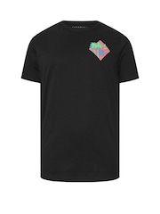 BadRhino Big & Tall Black Ibiza Print 100% Cotton T-Shirt - Image 1 of 2