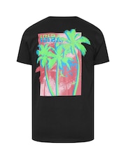 BadRhino Big & Tall Black Ibiza Print 100% Cotton T-Shirt - Image 2 of 2