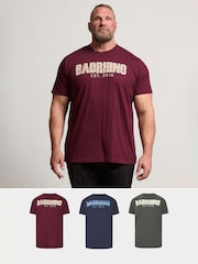 BadRhino Big & Tall Red Logo Graphic 100% Cotton T-Shirts 3 Pack - Image 1 of 9