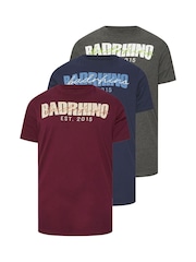 BadRhino Big & Tall Red Logo Graphic 100% Cotton T-Shirts 3 Pack - Image 6 of 9
