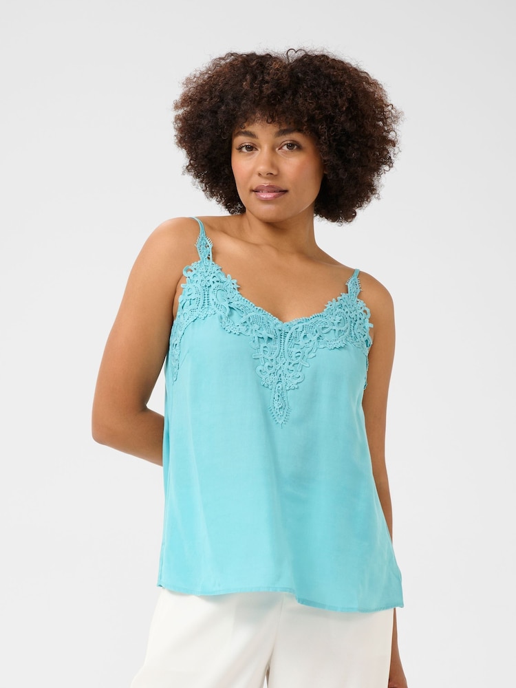 Cream Blue CRAnna Elegant Top - Image 1 of 5 Cream Blue CRAnna Elegant Top - Image 1 of 5
