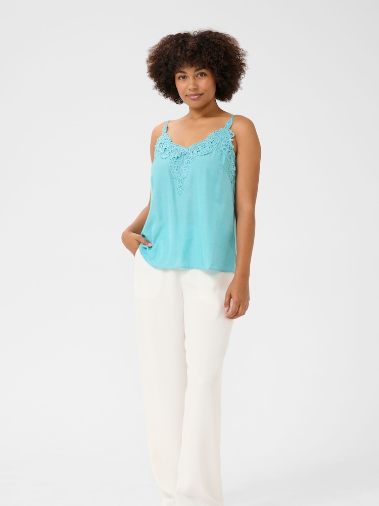 Cream Blue CRAnna Elegant Top - Image 2 of 5 Cream Blue CRAnna Elegant Top - Image 2 of 5