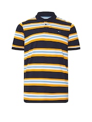 BadRhino Big & Tall Blue Striped 100% Cotton Polo Shirt - Image 1 of 2