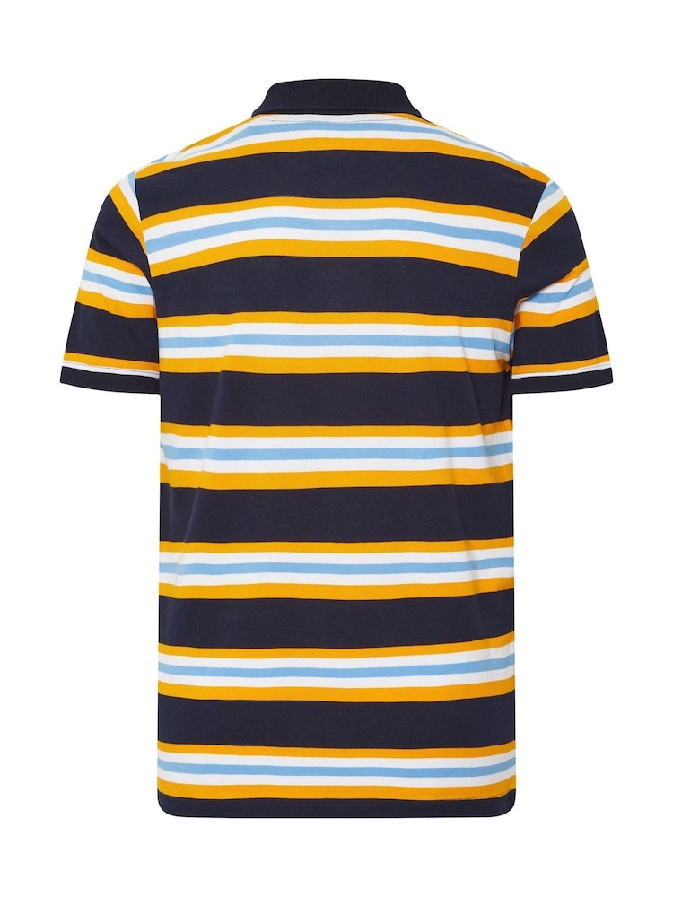 BadRhino Big & Tall Blue Striped 100% Cotton Polo Shirt - Image 2 of 2 BadRhino Big & Tall Blue Striped 100% Cotton Polo Shirt - Image 2 of 2