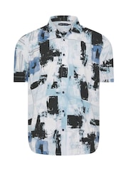 BadRhino Big & Tall Black Peached Short Sleeve Revere Collar 100% Cotton Shirt - Image 1 of 2