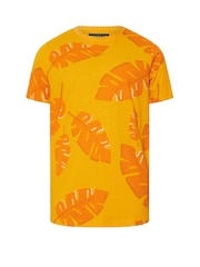 BadRhino Big & Tall Yellow Leaf Print 100% Cotton T-Shirt - Image 1 of 2