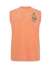 BadRhino Big & Tall Pink Acid Wash 100% Cotton Vest - Image 1 of 2