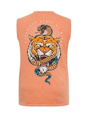 BadRhino Big & Tall Pink Acid Wash 100% Cotton Vest - Image 2 of 2